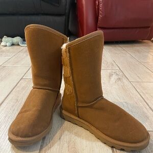 DREAM PAIRS brown winter fur boots